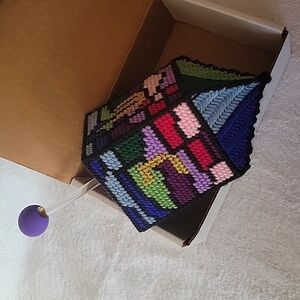 Purple "Stained Glass" Chanukah Dreidel- Handmade